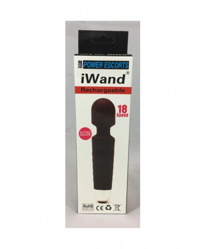 Iwand black rechargeable silicone bodywand massager