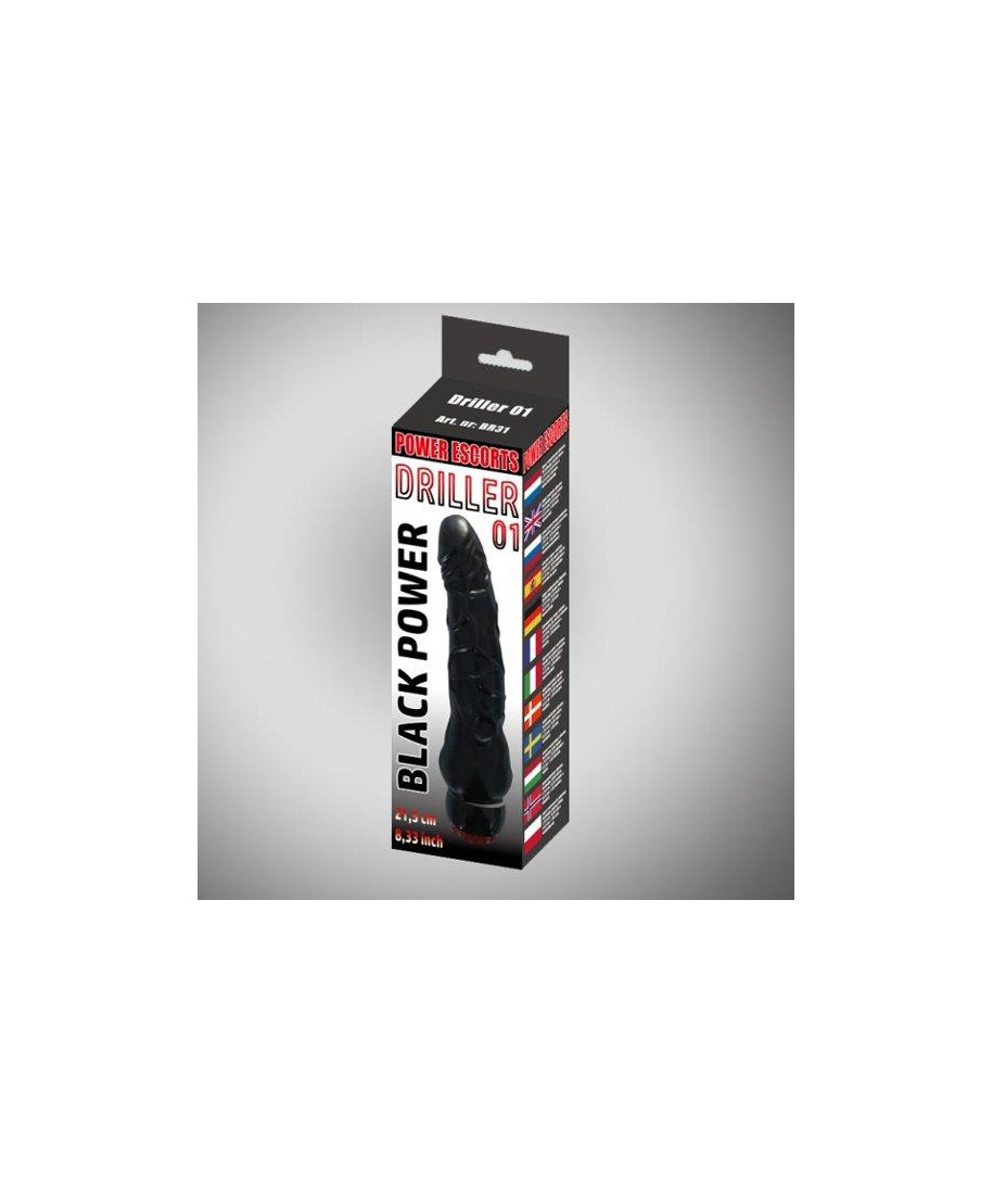 Driller 01 black 215 cm realistic vibrating