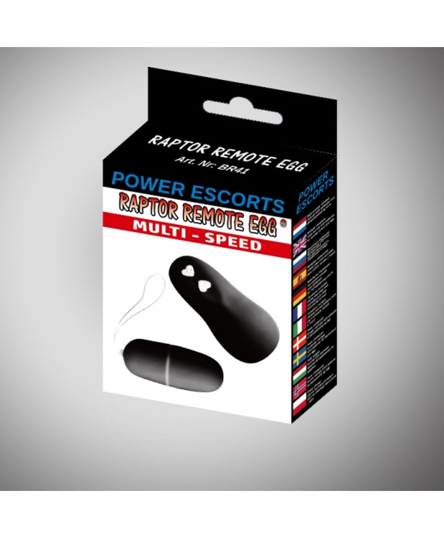 Wibrujące jajeczko raptor remote egg black