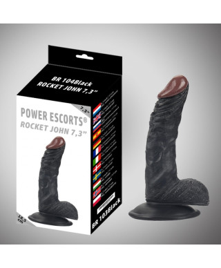 Rocket john 73 inch black realistic dildo 73 inch 185 cm