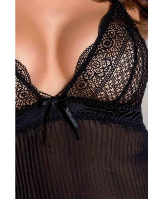 Bielizna-CLARISSE CHEMISE black LXL - Casmir