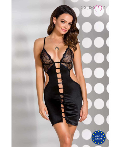 Bielizna-MEREDITH CHEMISE black LXL - Casmir