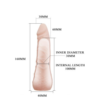 Przedłużka realistyczna wydłużająca penisa 16cm