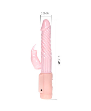 Ogrzewany wibrator z sex masażerem łechtaczki 21cm