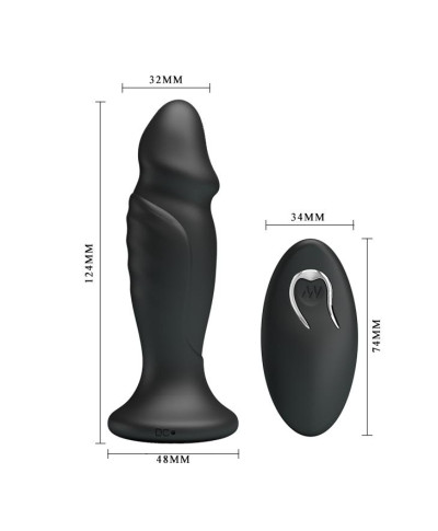 Mini penis korek analny wibrujący na pilota 12cm