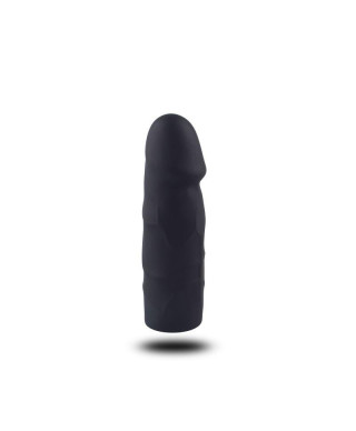 Czarne majtki strap-on z silikonowym dildo 10 cm