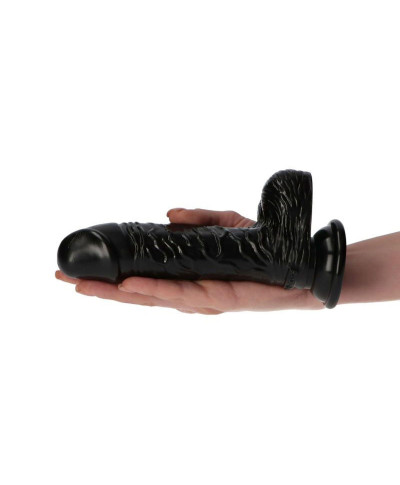 Żylaste czarne realistyczne dildo przyssawka 16 cm