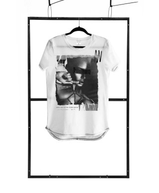 T-shirt men white S fashion