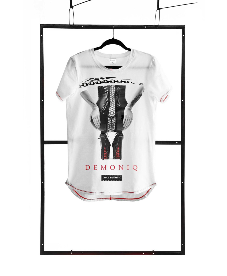 T-shirt men white L fashion