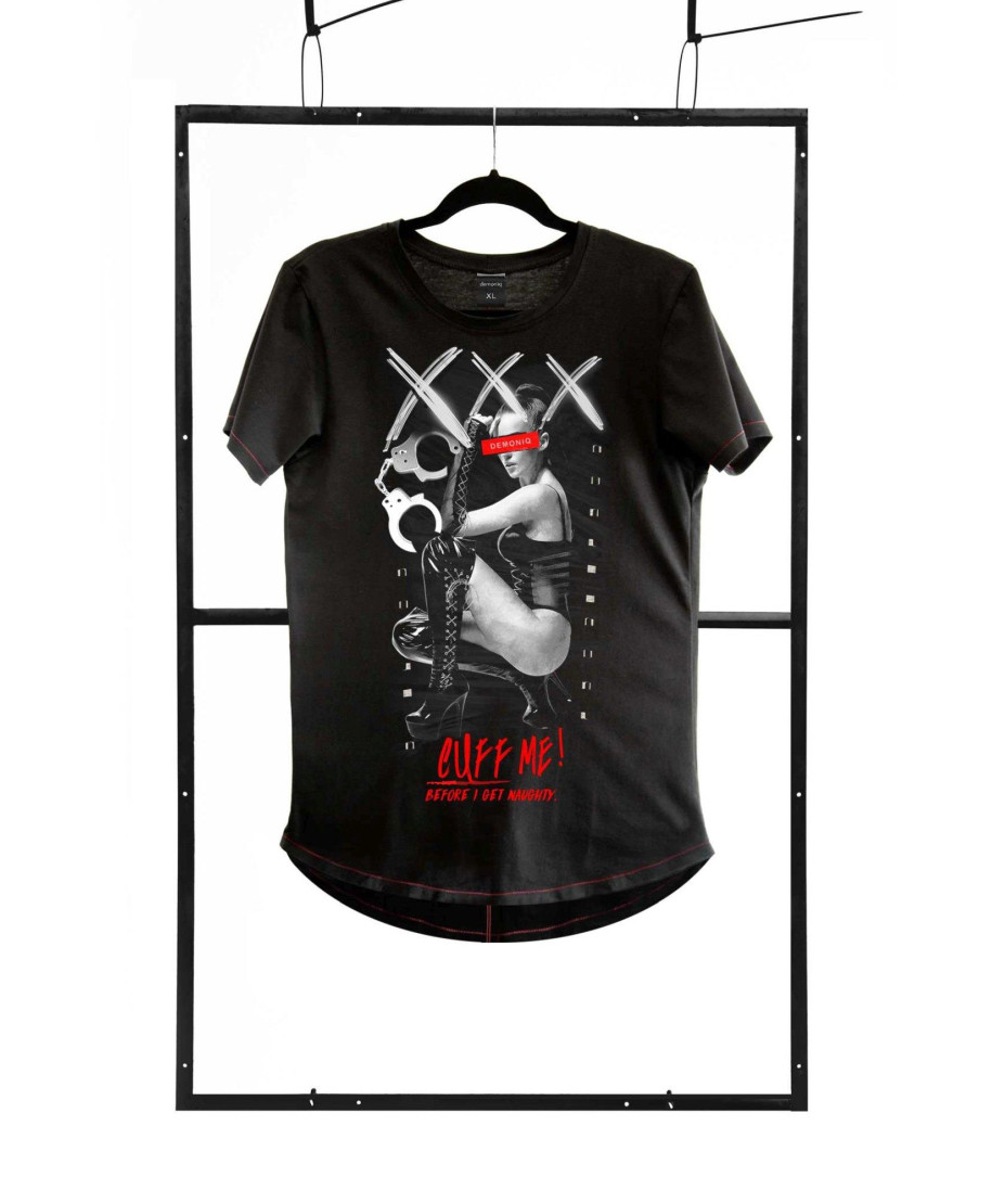 T-shirt men black S fashion