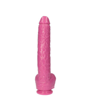 Wielki różowy penis ogromne dildo z jądrami 30 cm