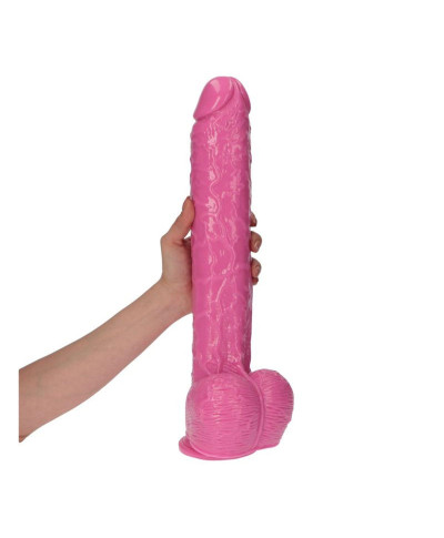 Wielki różowy penis ogromne dildo z jądrami 30 cm