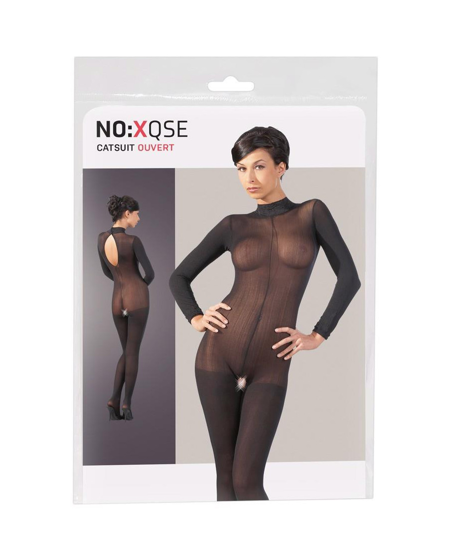 Catsuit bodystocking siateczka otwarty krok ml