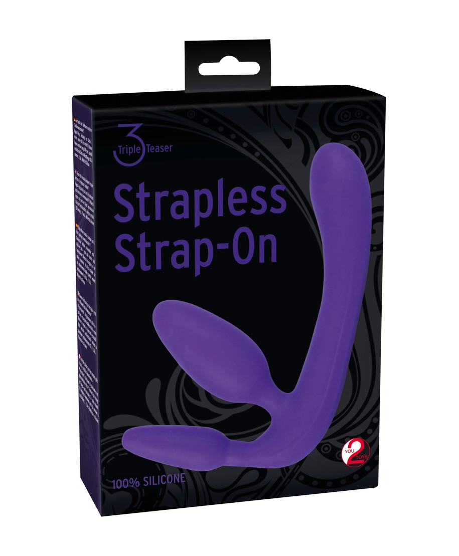 Potrójne dildo strap-on penetracja każdej dziurki
