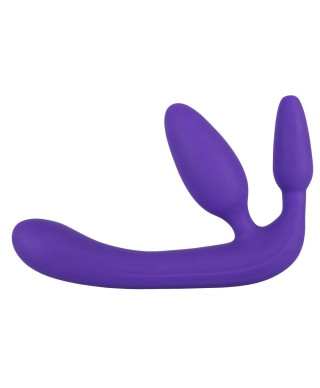 Potrójne dildo strap-on penetracja każdej dziurki