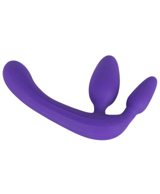 Potrójne dildo strap-on penetracja każdej dziurki