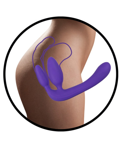 Potrójne dildo strap-on penetracja każdej dziurki