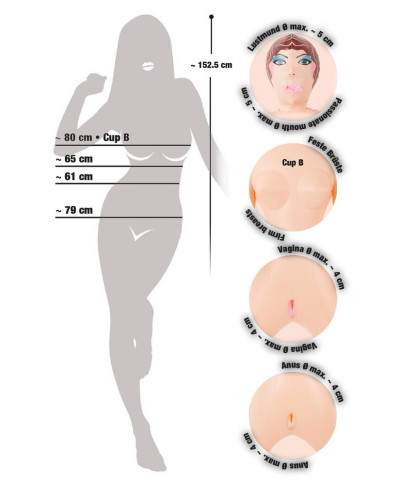 Lalka dmuchana erotyczna 3 otwory sex dziurki
