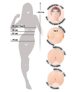 Lalka dmuchana erotyczna 3 otwory sex dziurki