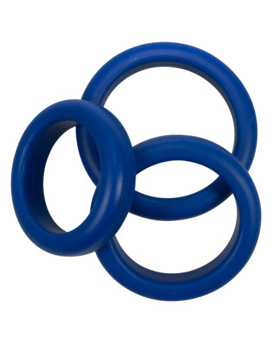 3 blue silicone rings