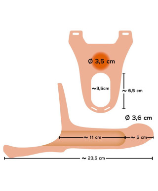 Proteza penisa pusta strapon sztuczny członek 16cm