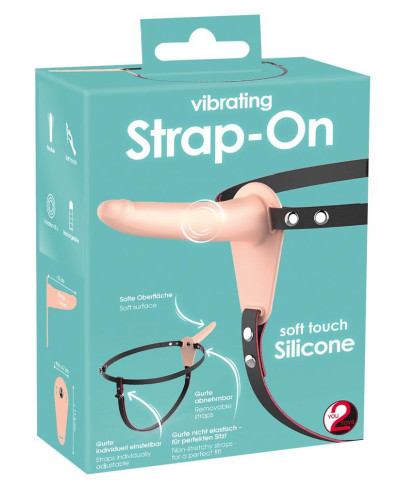 Wibrator strap-on uprząż paski 10 trybów 15cm sex