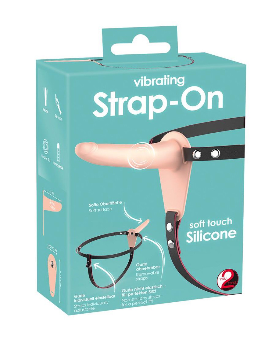 Wibrator strap-on uprząż paski 10 trybów 15cm sex