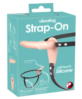 Wibrator strap-on uprząż paski 10 trybów 15cm sex