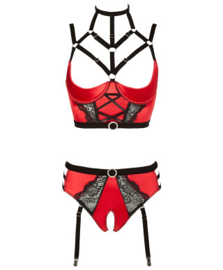 Shelf Bra Set red 80BM