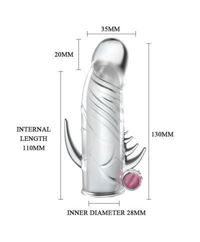 Wibrująca przedłużka nakładka na penisa plus 2cm