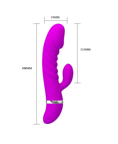 Sex wibrator ze stymulatorem łechtaczki 7tryb 18cm