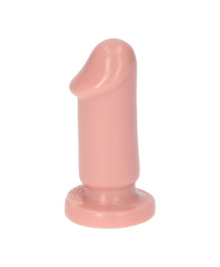 Cieliste gumowe dildo gładkie z przyssawką 8 cm