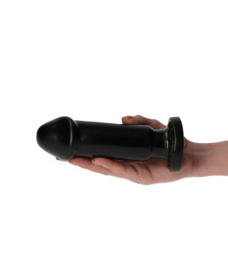 Małe czarne gumowe dildo gładkie z przyssawką 13cm