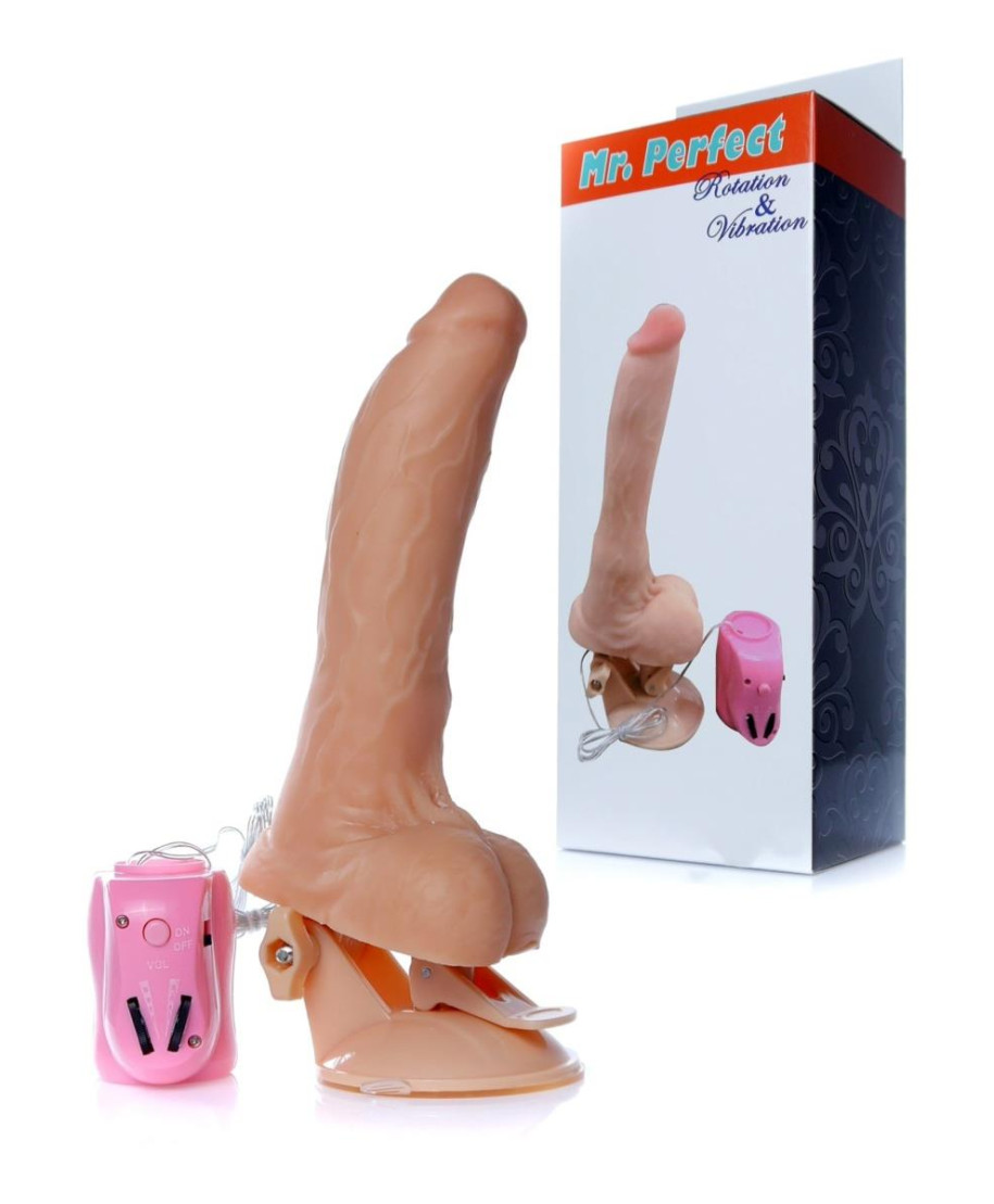 Dildo penis na przyssawce obroty rotacja 24cm