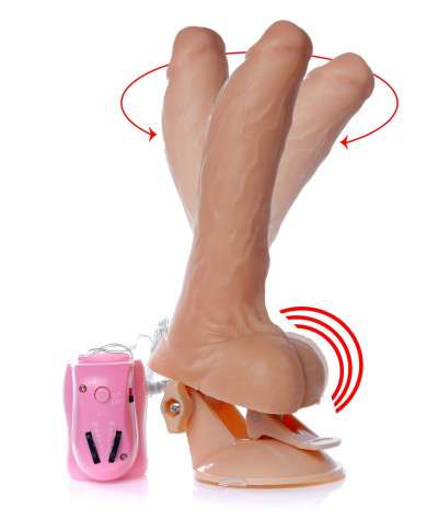 Dildo penis na przyssawce obroty rotacja 24cm