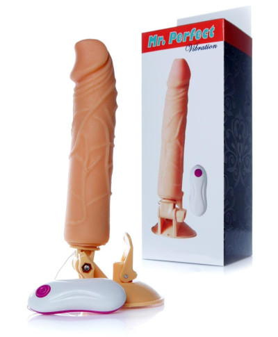 Dildo z przyssawką pilotem penis realistyczny 24cm