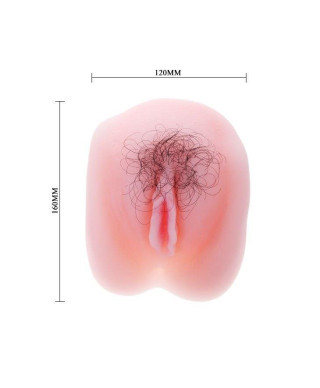 Sztuczna cipka z włosami masturbator 2 dziury