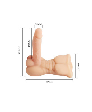 Wibrujące dildo męski tors penis członek 13cm