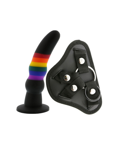 Strap-on na szelkach z silikonowym dildo