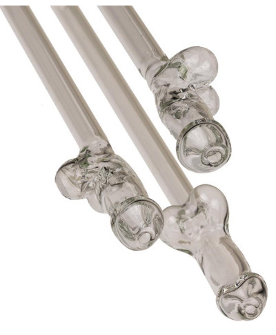 Glass Drinking Straw Willy x 4