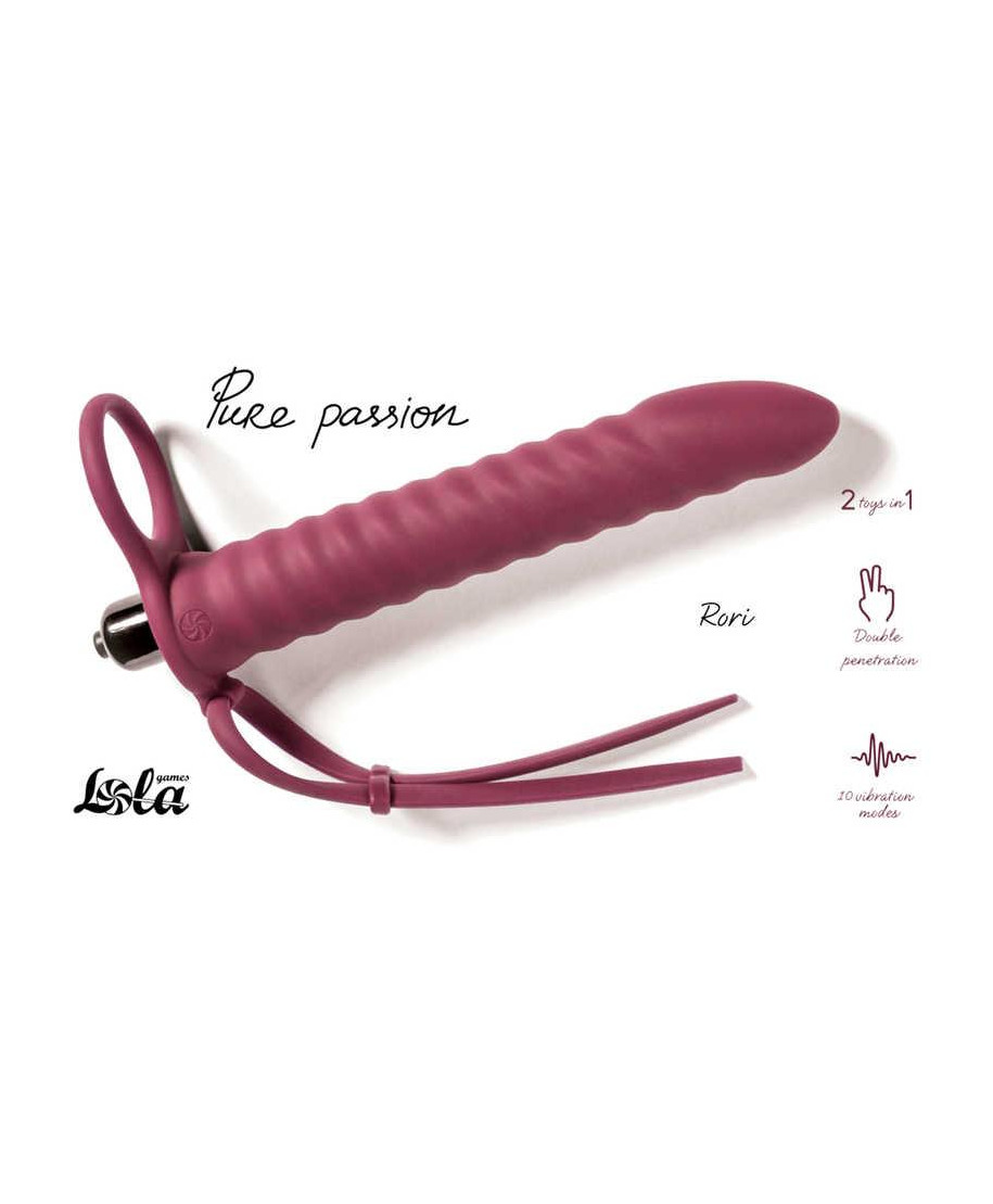 Dildo z pierścieniem do podwójnej penetracji 16 cm