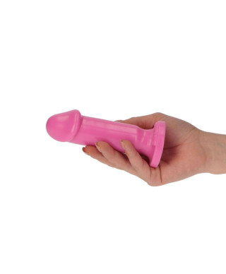 Różowe dildo gładki trzon z mocną przyssawką 15 cm