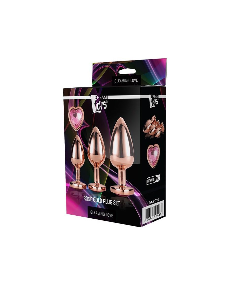 GLEAMING LOVE ROSE GOLD PLUG SET