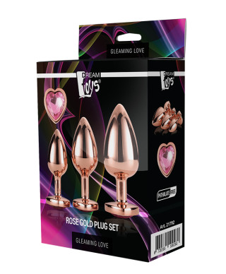 GLEAMING LOVE ROSE GOLD PLUG SET