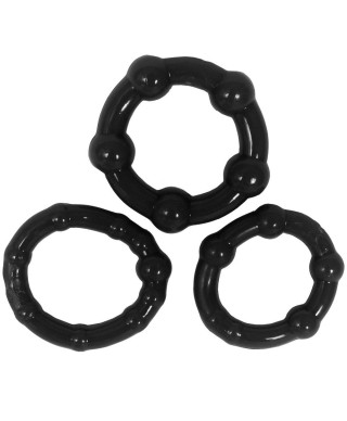 Quickes Pro - Vibrating masturbator 3 pack cockring