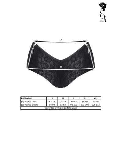 Bielizna - BRALEX001 szorty czarne rozmiar XXL