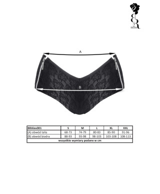 Bielizna - BRALEX001 szorty czarne rozmiar XXL