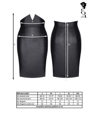 Bielizna - BRFEDERICA001 spódnica czarna rozmiar L