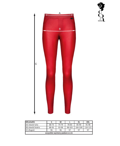 Bielizna - BRLIDIA001 legginsy czerwone rozmiar XXL