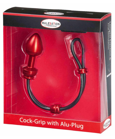 MALESATION Cock-Grip with Alu-Plug medium red